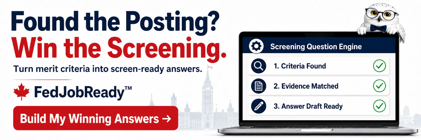 Found the Posting? Win the Screening. Build My Winning Answers.